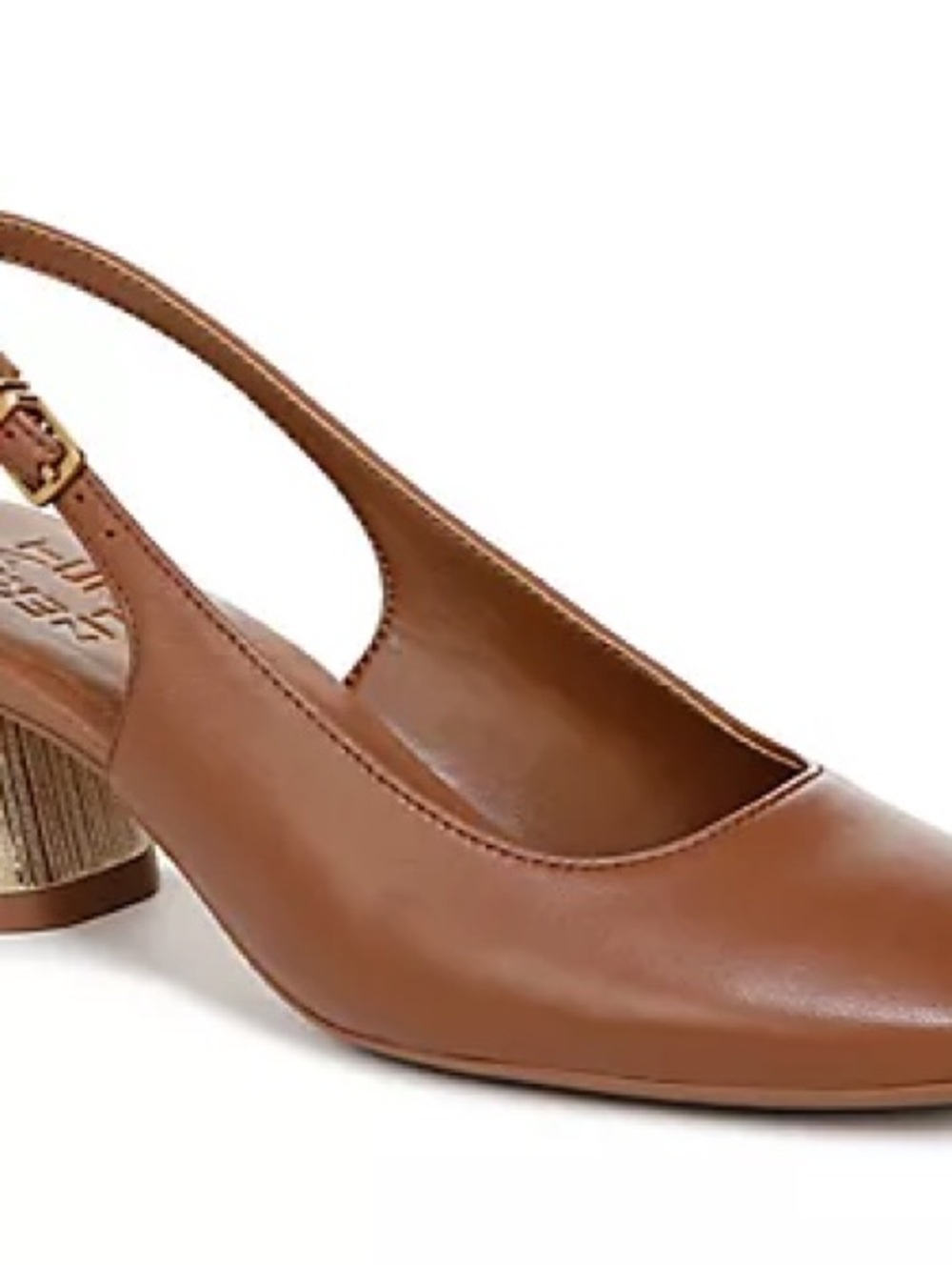 Naturalizer Tan Leather With Gold Slingback Heel - Picture 6 of 6
